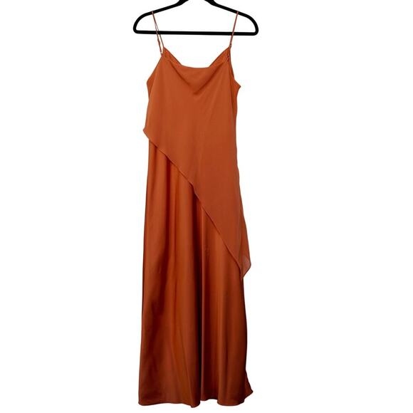 Saunders Chiffon Orange Overlay Dress Sz 6 - Picture 6 of 7